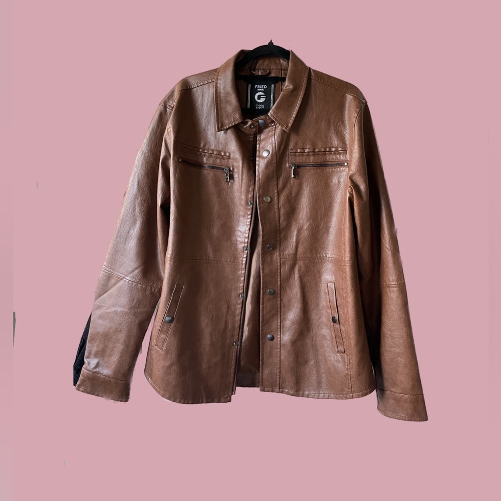 Fried Denim vegan leather moto jacket